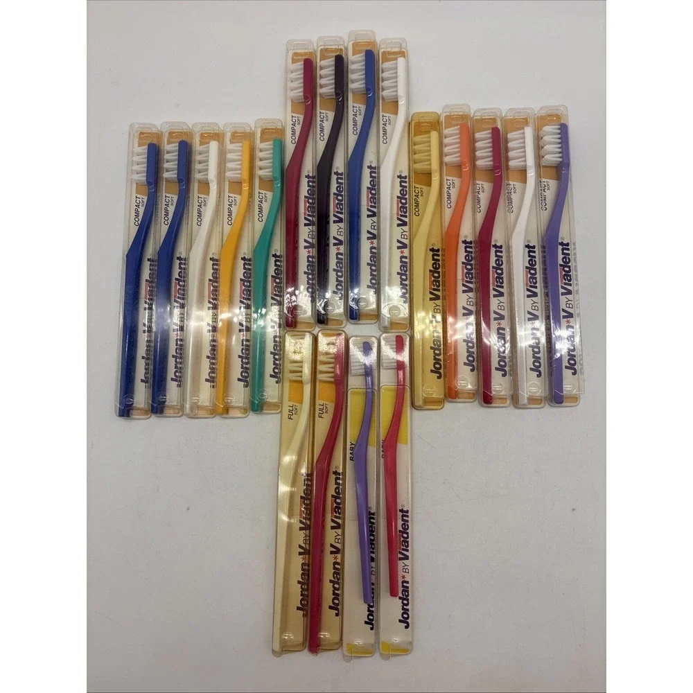18- Jordan V Compact,Full, Baby Soft Toothbrushes NOS Made in Norway New